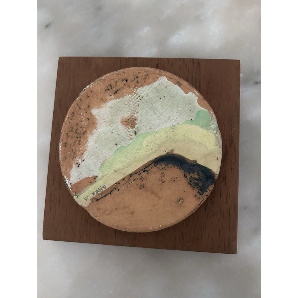 Clay Wood Hand Made Wall Artwork Signed - Picture 2 of 6